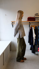 Load image into Gallery viewer, Samsoe Samsoe - Sakeiku Turtleneck - Grey Melange - Homecore - Smokey Corduroy Pant - Khaki - side
