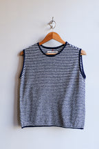  Homecore - Sofia Spuma Knit Tank - Navy Stripes - Front