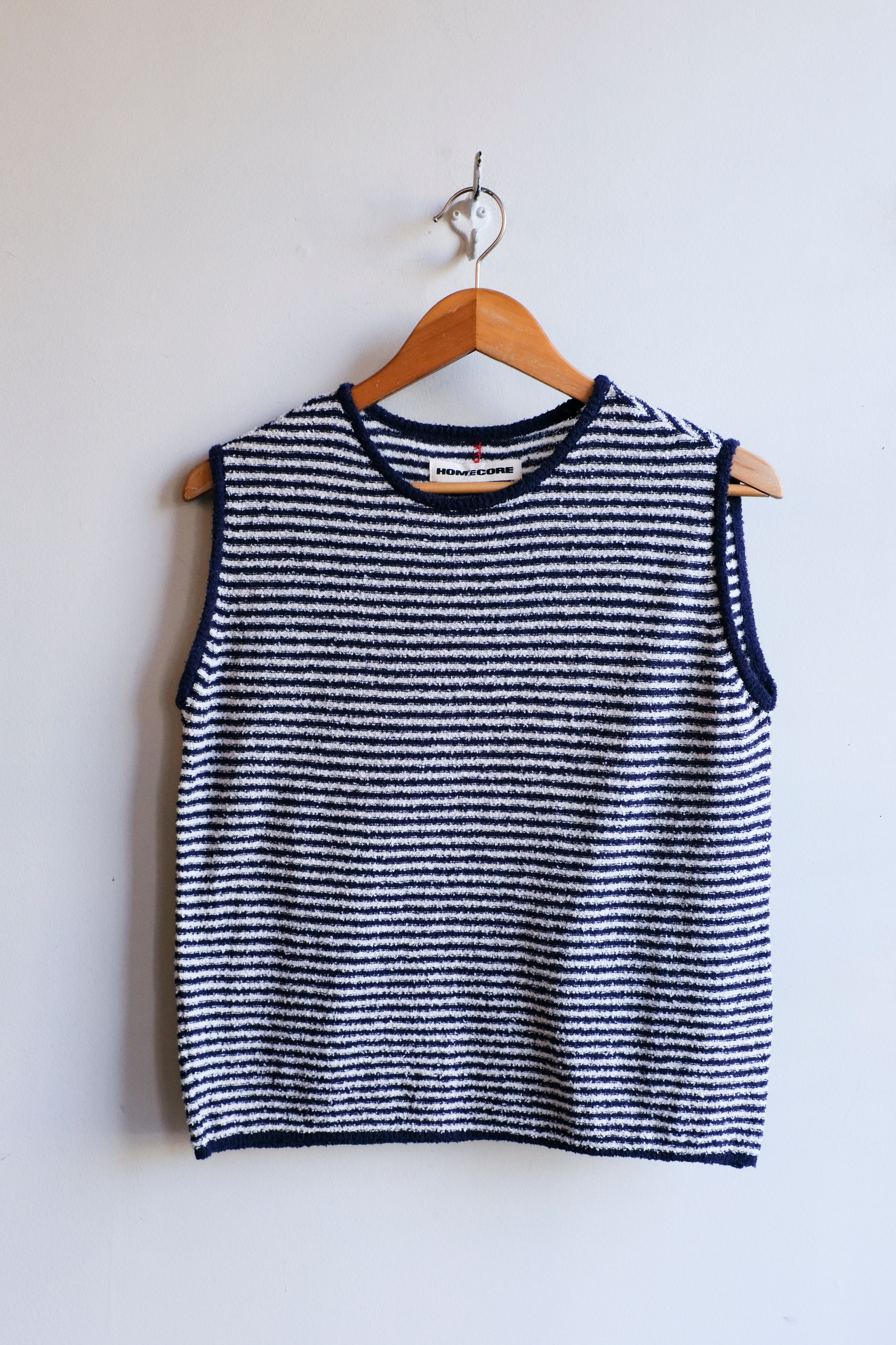  Homecore - Sofia Spuma Knit Tank - Navy Stripes - Front
