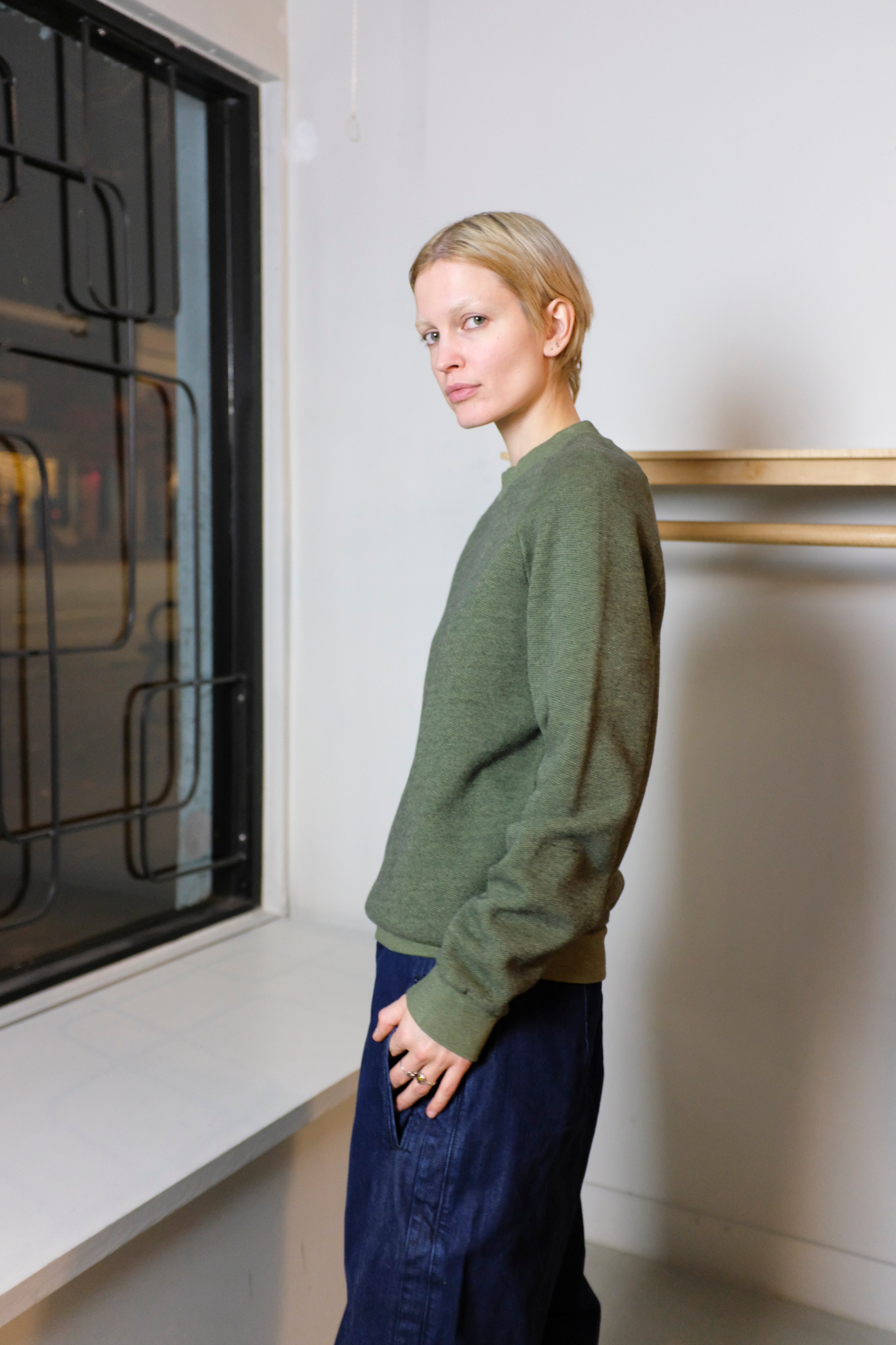 Homecore - Aquae Sponge Sweatshirt - Rosemary Green - side