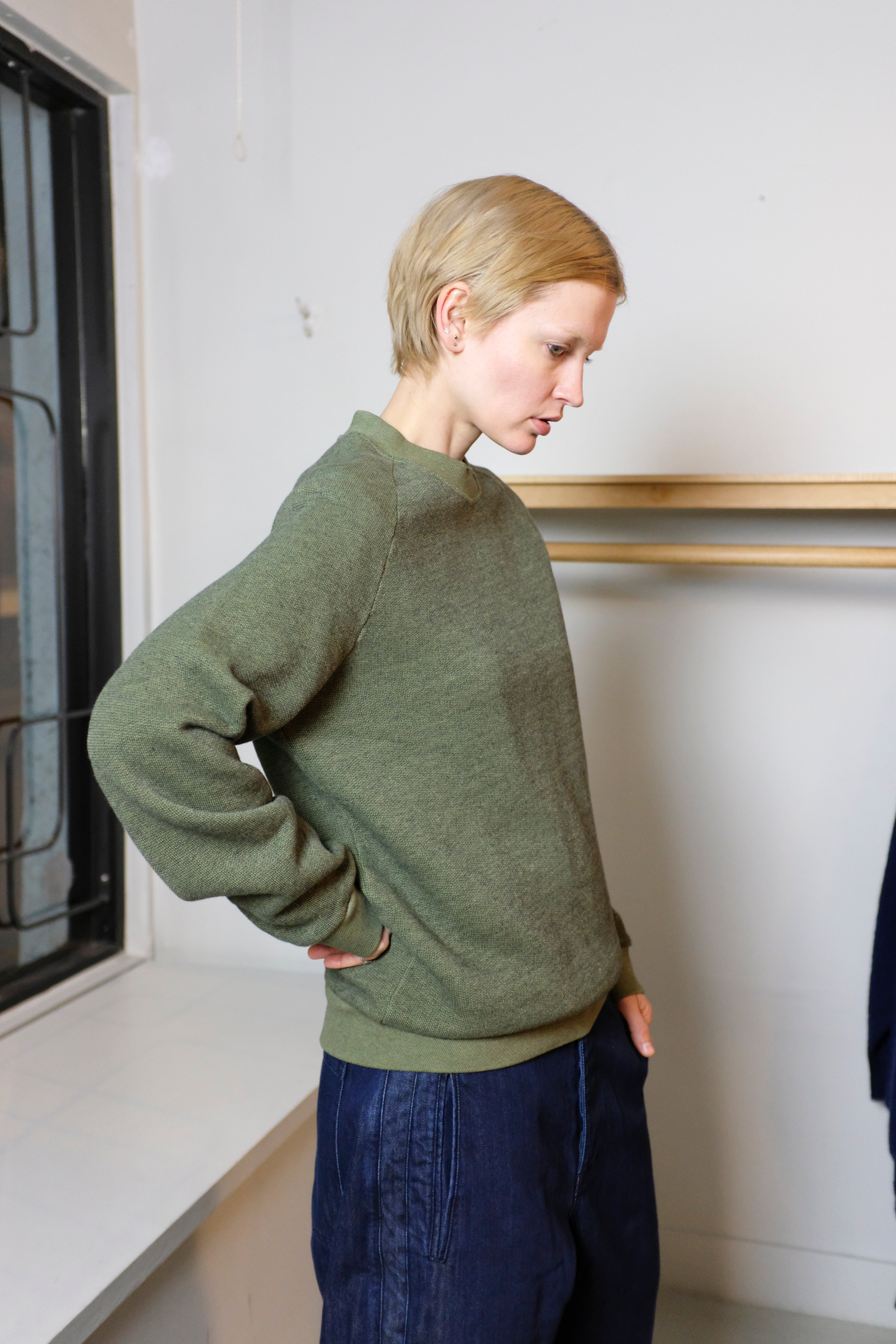 Homecore - Aquae Sponge Sweatshirt - Rosemary Green - side