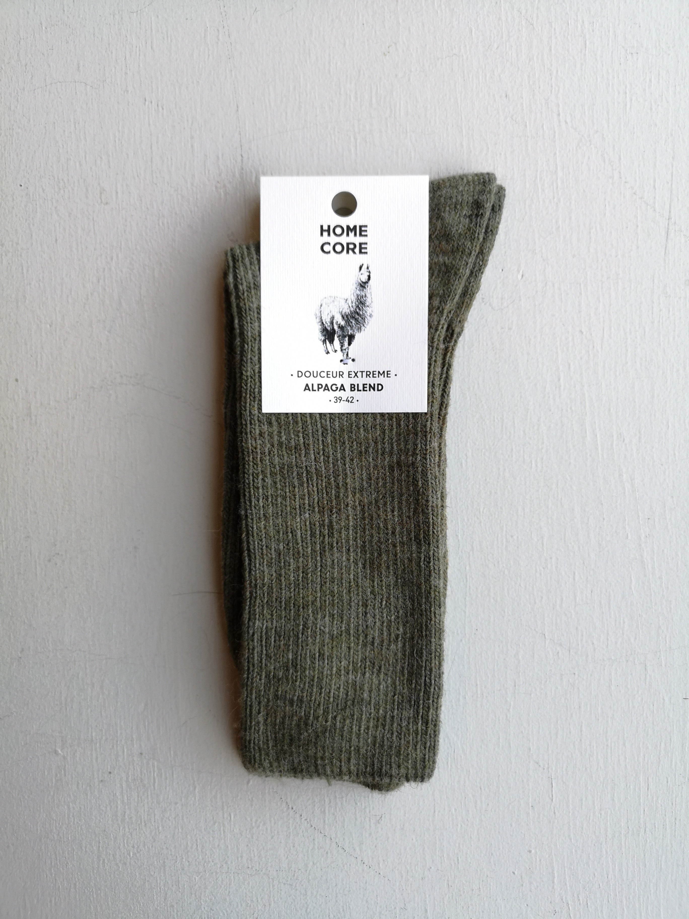 Homecore Alpaca Socks - Olive Green