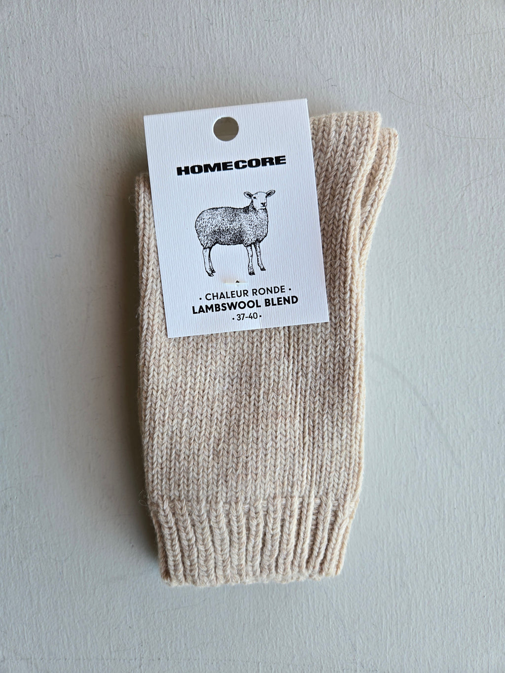 Homecore Lambswool Socks - Beige