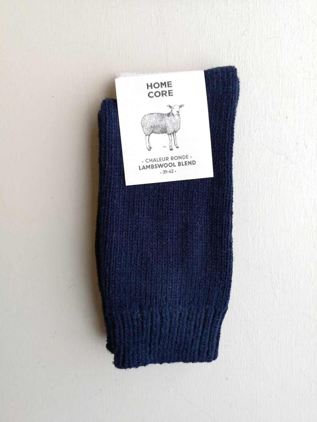 Homecore Lambswool Socks - Navy