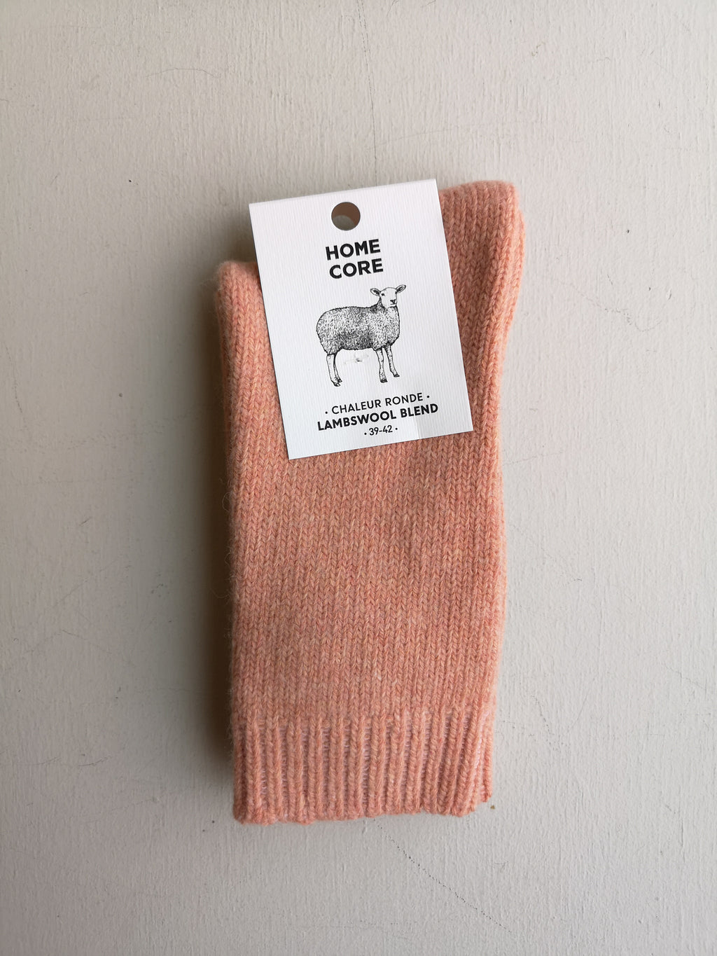 Homecore Lambswool Socks - Peach