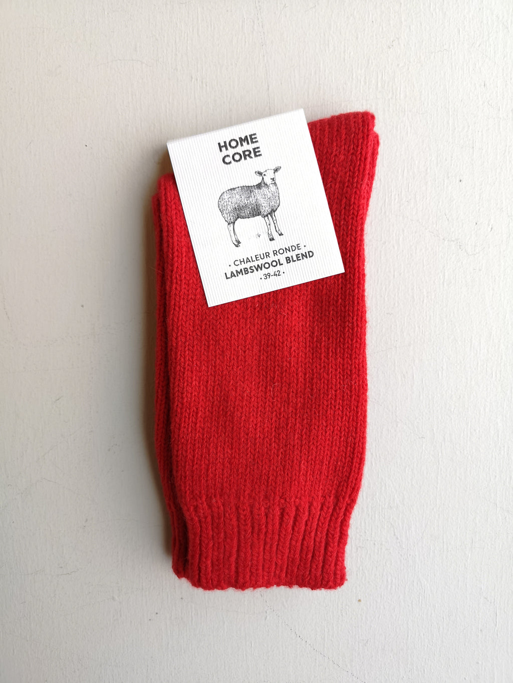 Homecore Lambswool Socks - Red