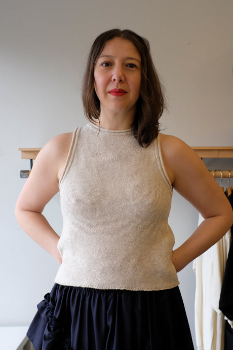 Homecore - Niobe Knit Tank Top - Ecru - front