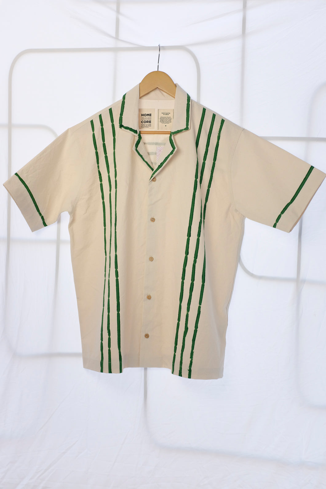 Homecore - Praia Shirt - Green Stripes - Flat front