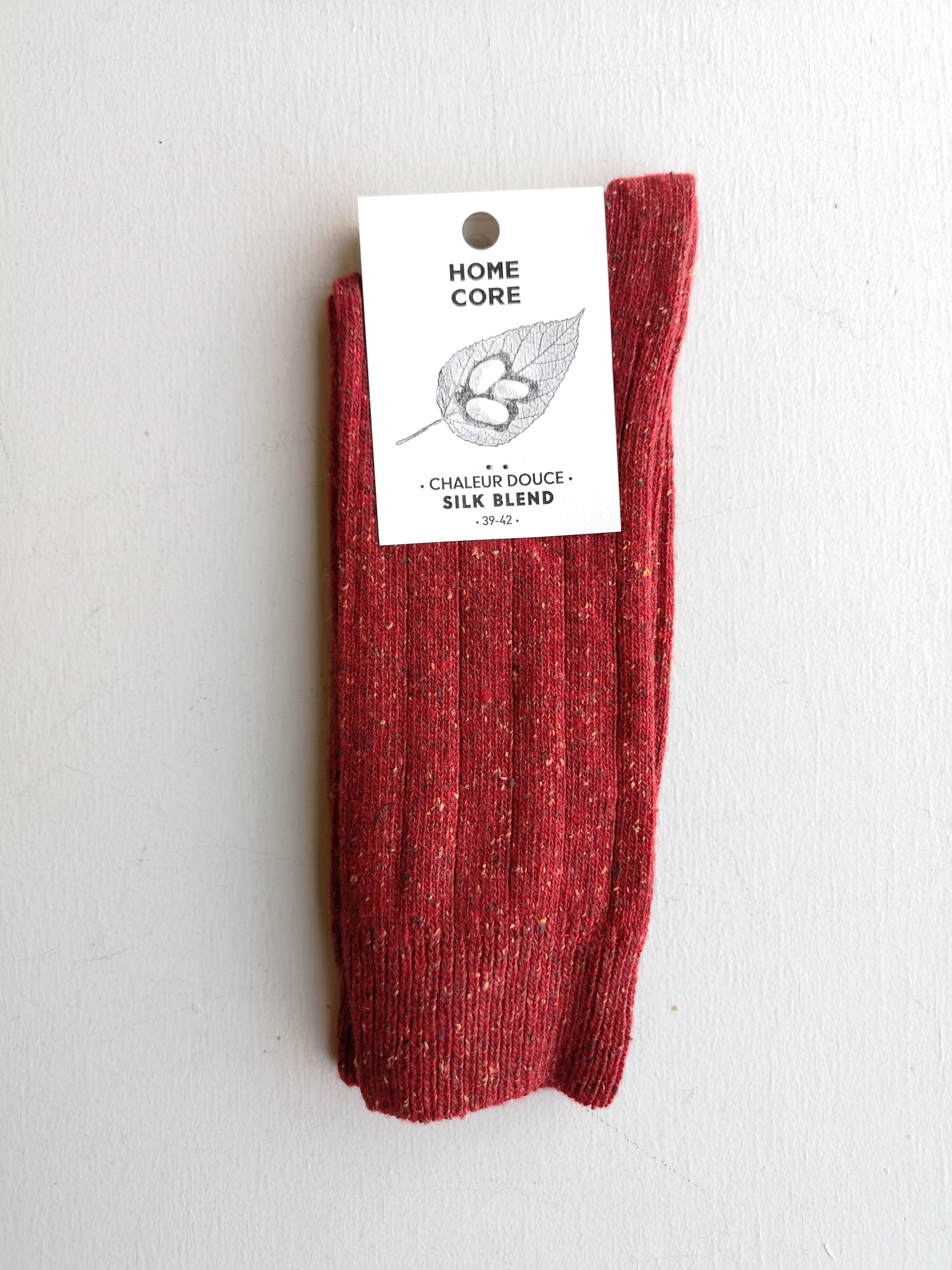 Homecore Silk Blend Socks - Rust Red