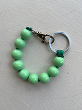 Load image into Gallery viewer, ina seifart - BIG Perlen Short Keyholder - seafoam beads cadmium ribbon
