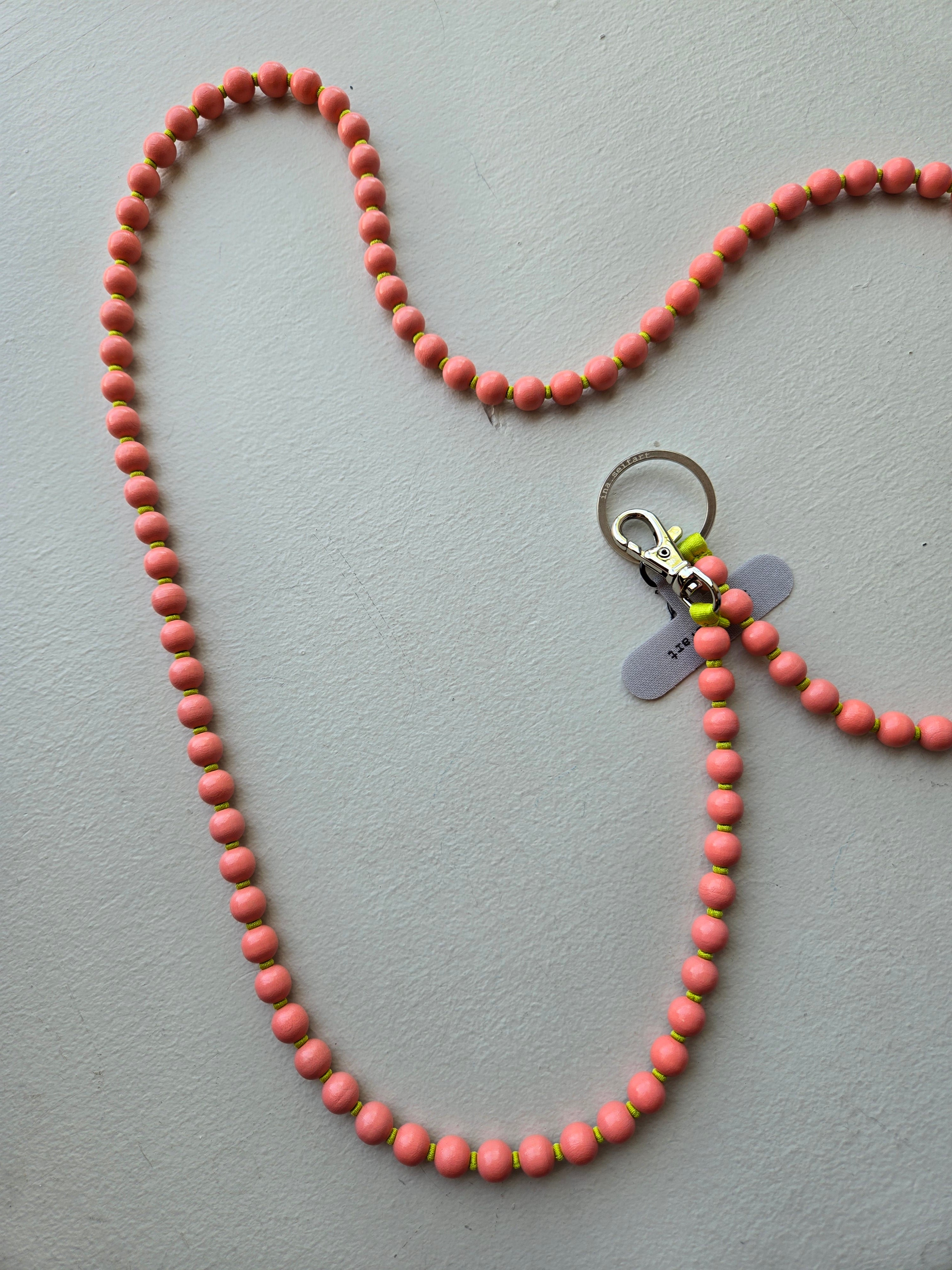 Ina Seifart - Handykette Phone Necklace - Blush w/ Lime Rope