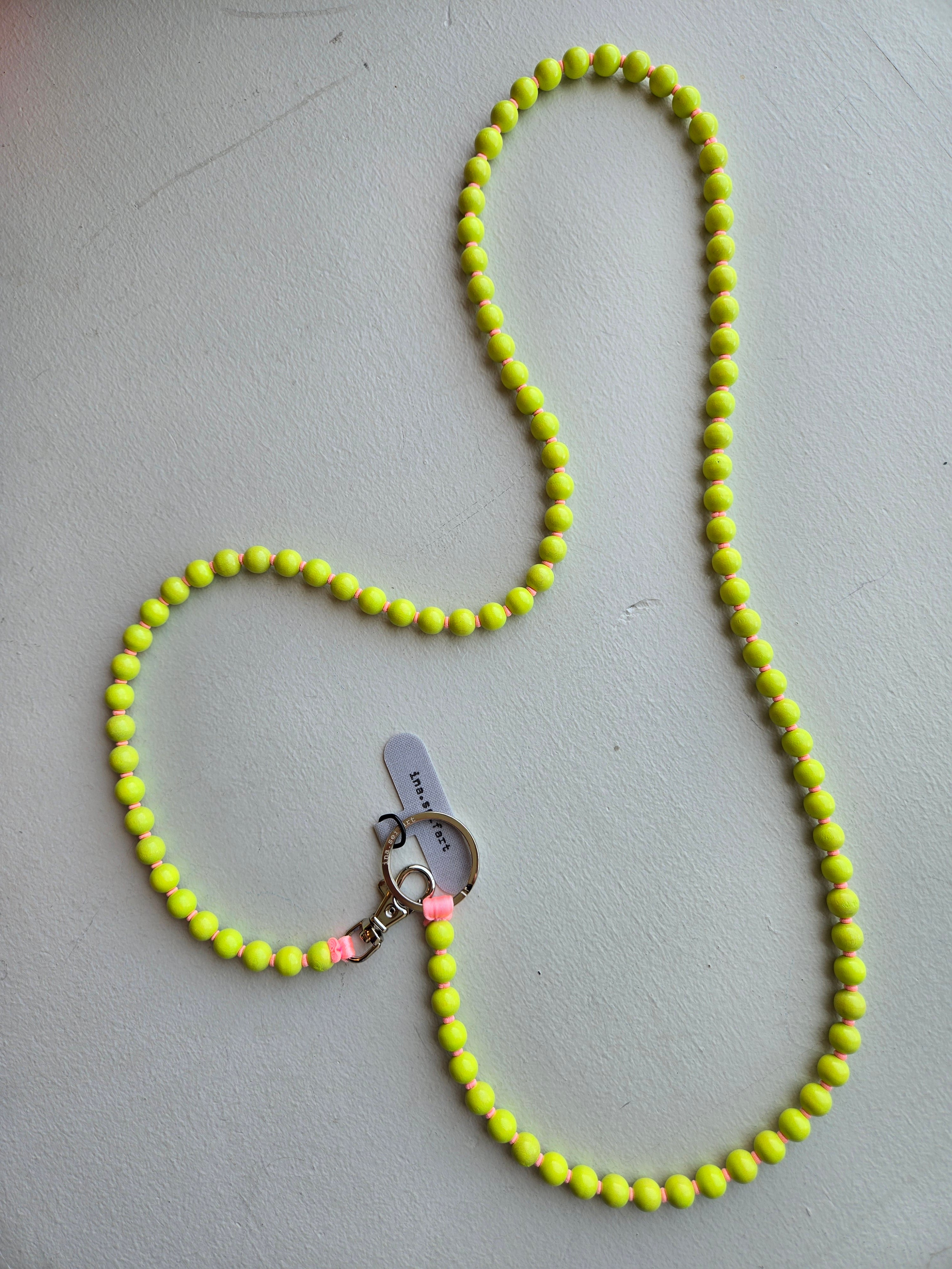 Ina Seifart - Handykette Phone Necklace - Lime w/Rose rope