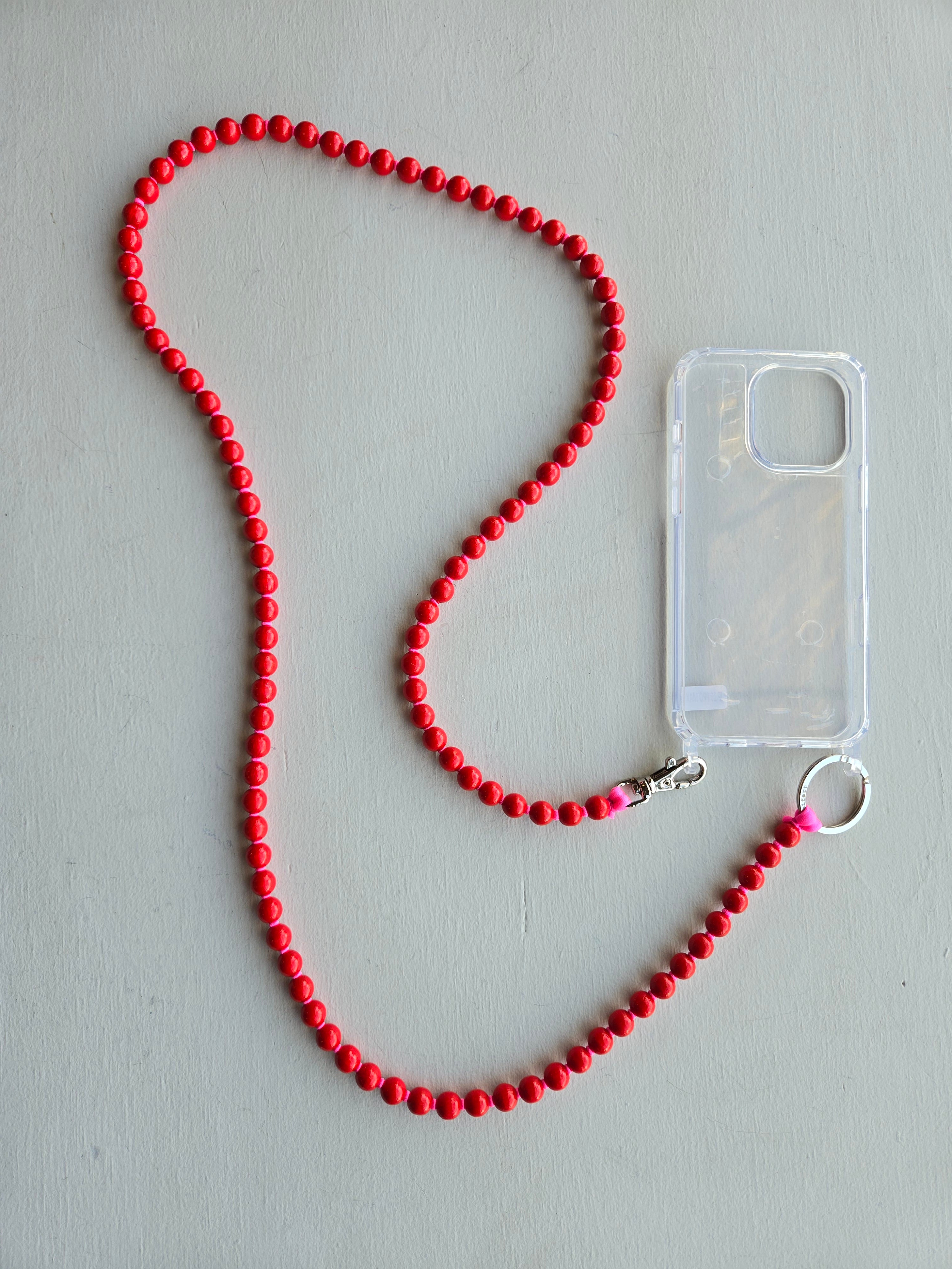 Ina Seifart - Handykette Phone Necklace - red and pink rope