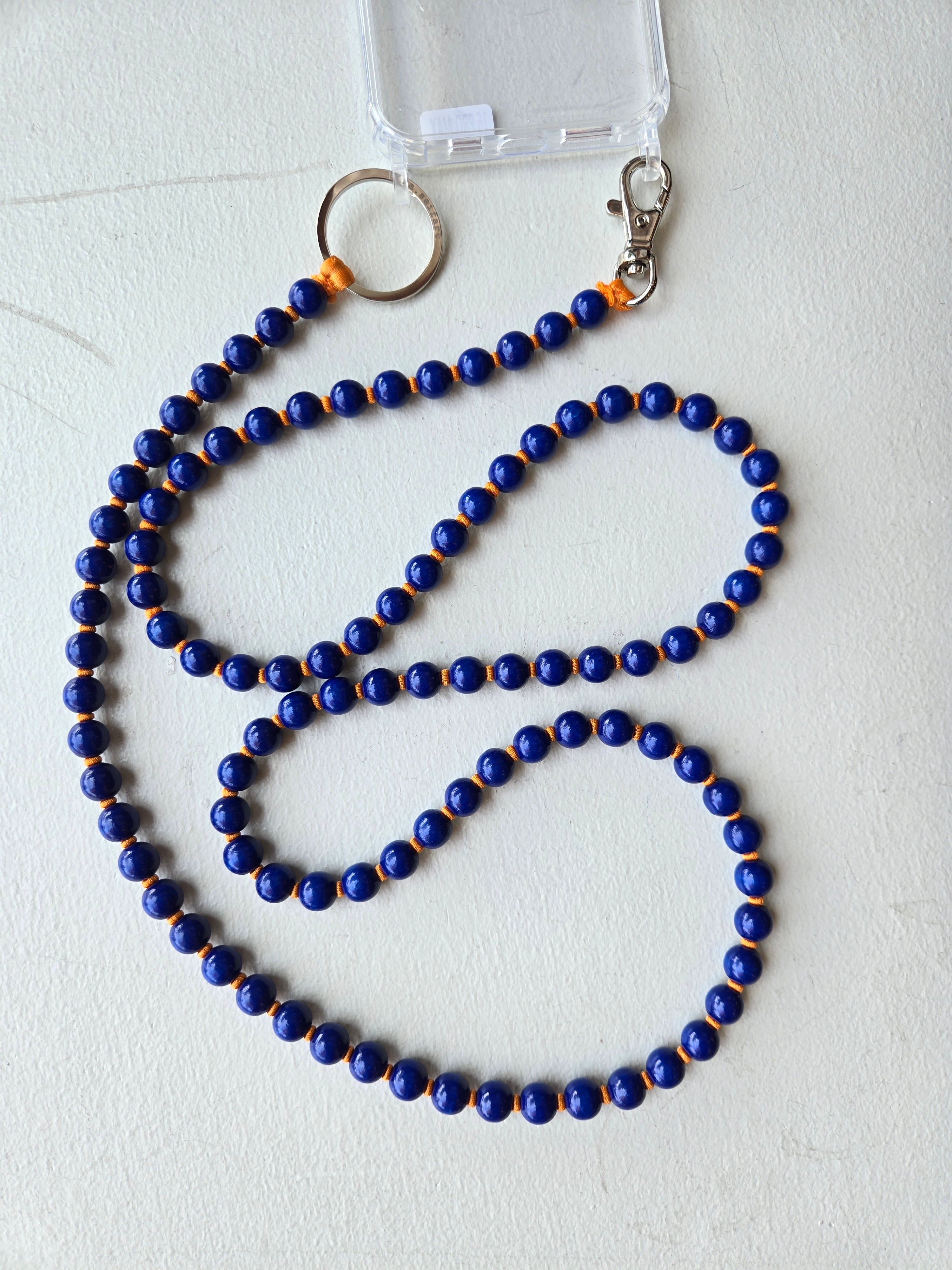 Ina Seifart - Handykette Phone Necklace - Blue/Orange Rope
