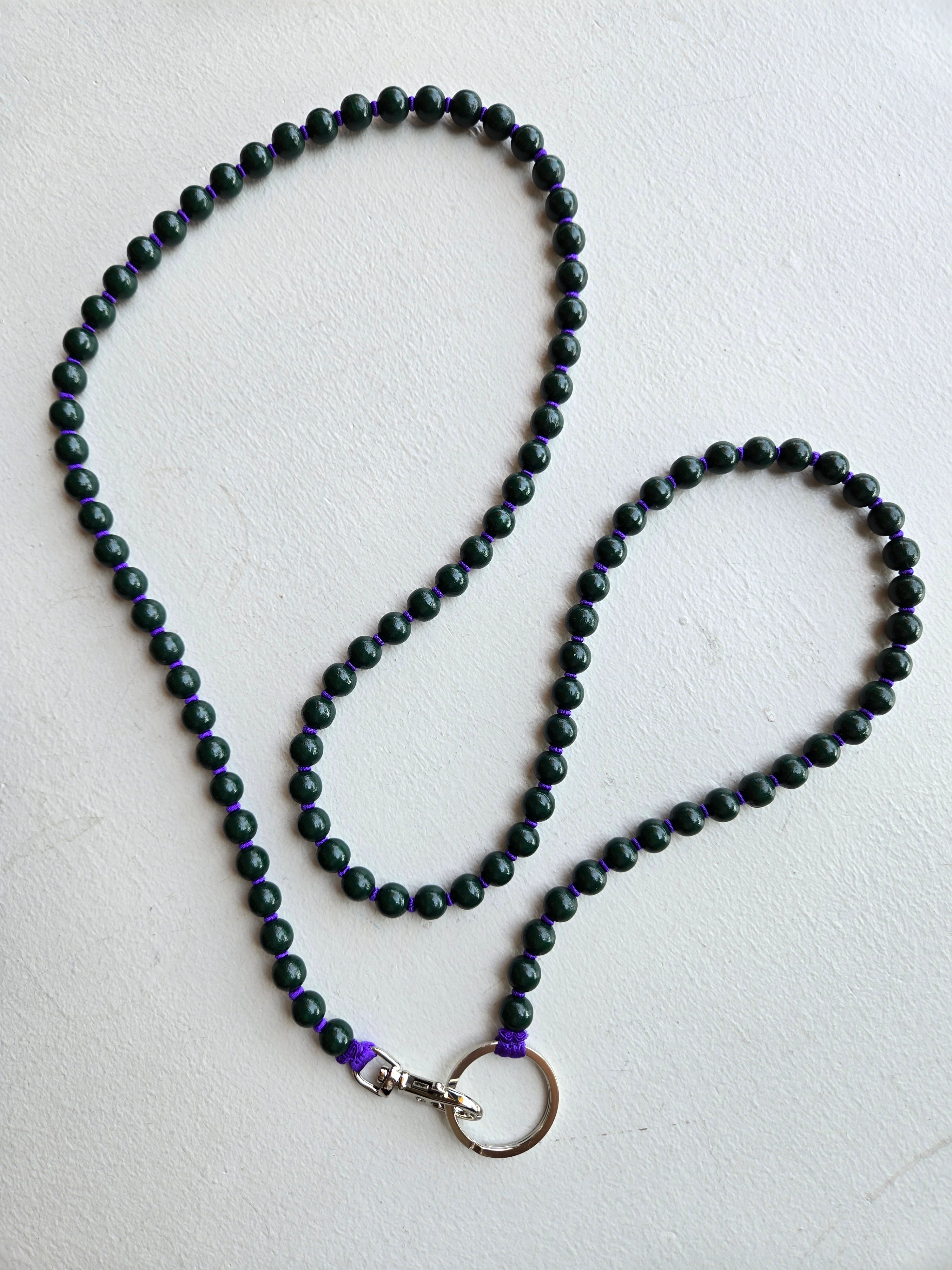 Ina Seifart - Handykette Phone Necklace - Dark Green/Purple Rope