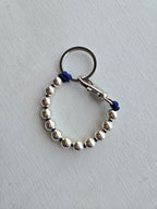 Ina Seifart - Perlen Short Keychain - Silver - dark blue rope
