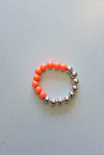 Load image into Gallery viewer, Ina Seifart - Perlen Bracelet - Silver/Wood - neon orange
