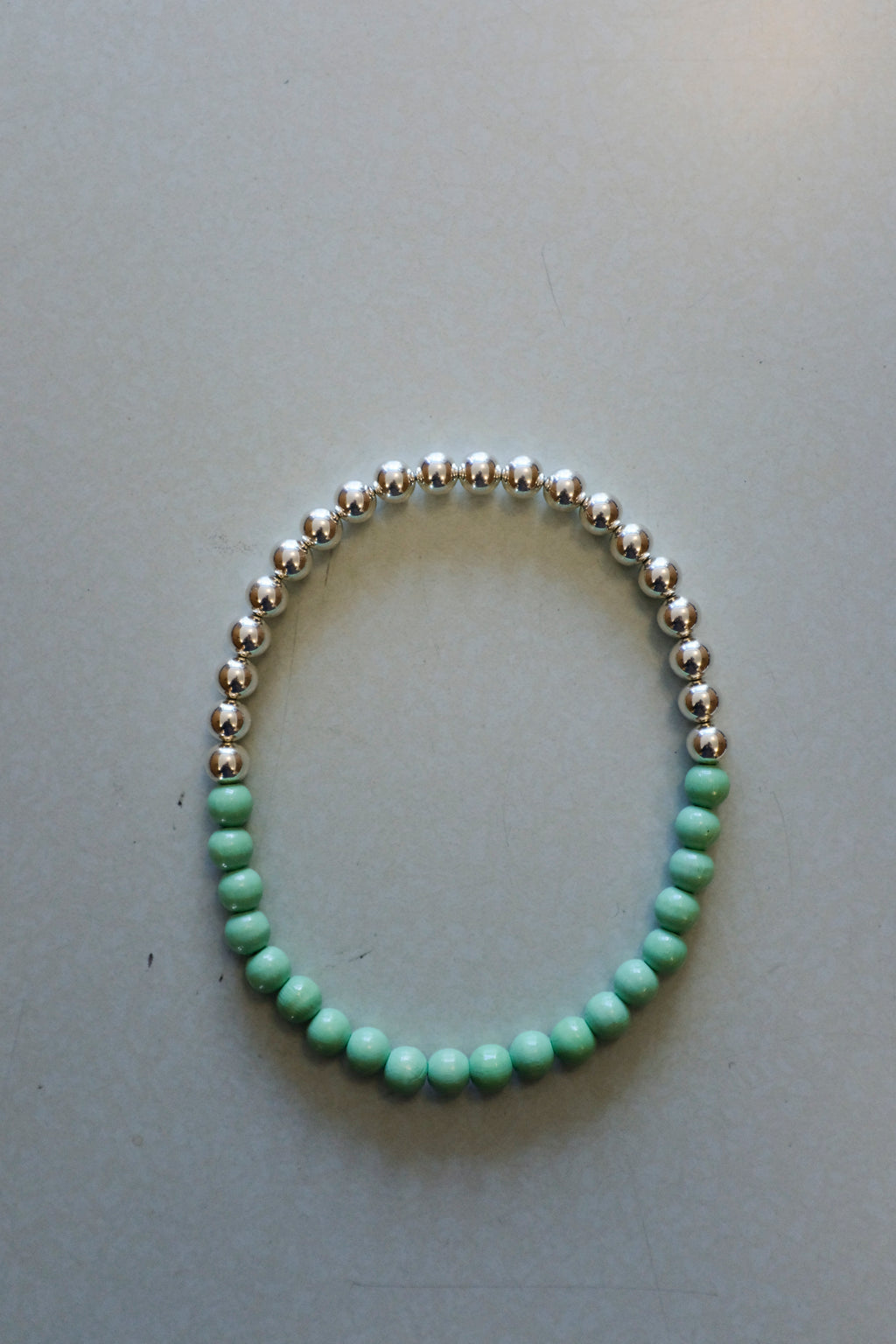 Ina Seifart - Perlen Necklace - Silver/Wood - pastel green