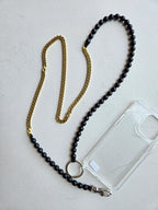Ina Seifart - Perlenpanzer Phone Necklace - Black/Brass