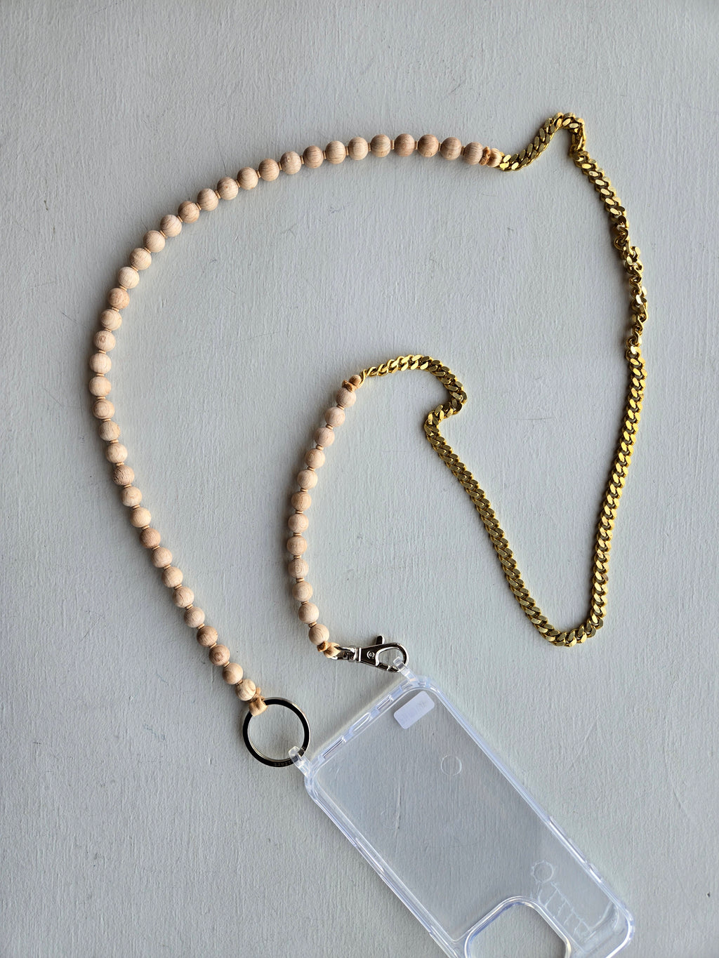 Ina Seifart - Perlenpanzer Phone Necklace - Natural/Brass