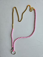 Ina Seifart - Perlenpanzer Phone Necklace - Pastel Rose/Brass