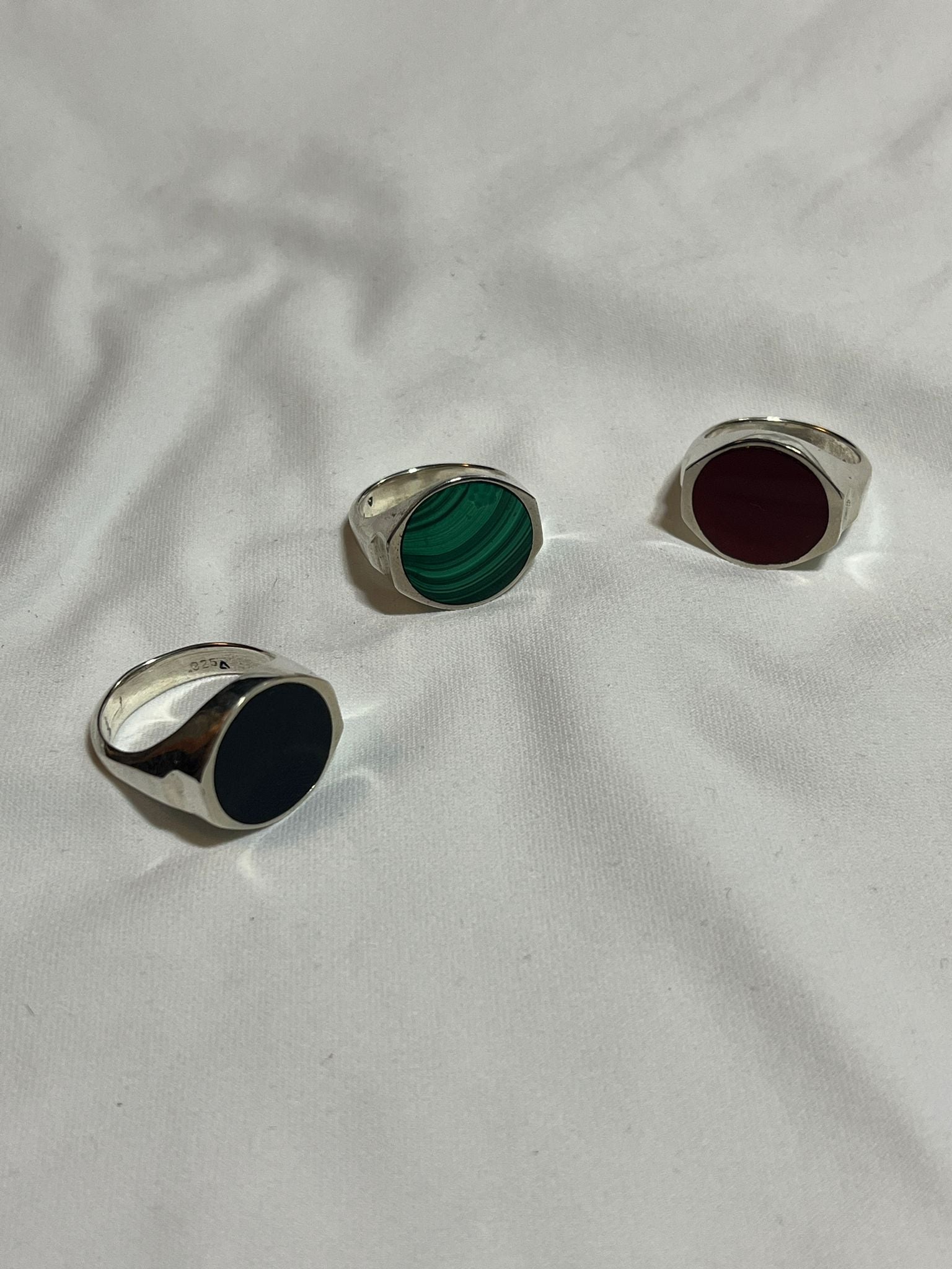 Lacar Crater Ring - Black Jade, Carnelian, Malachite
