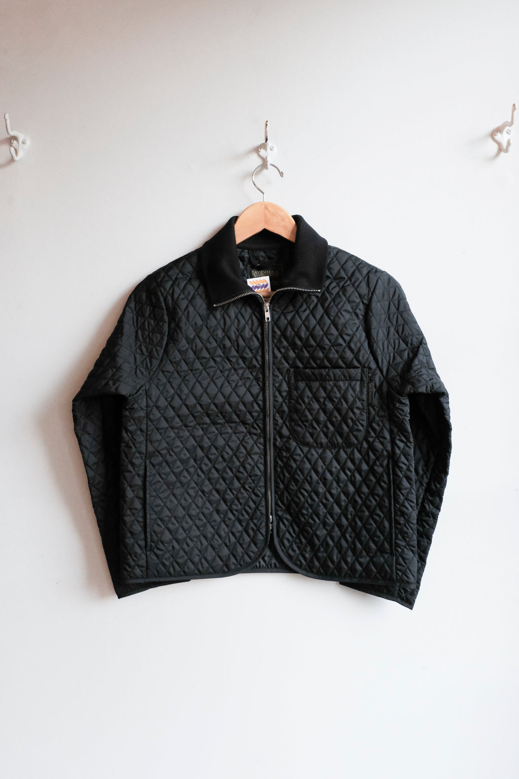 High Neck Rib Jacket - Sable Black