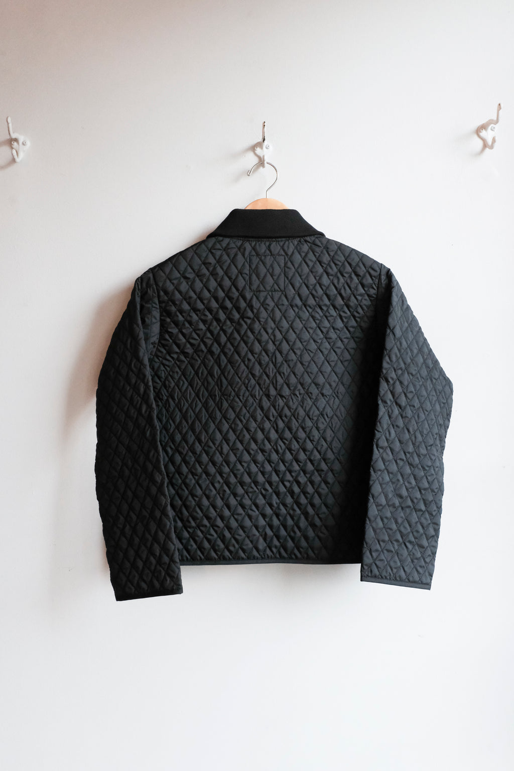 High Neck Rib Jacket - Sable Black