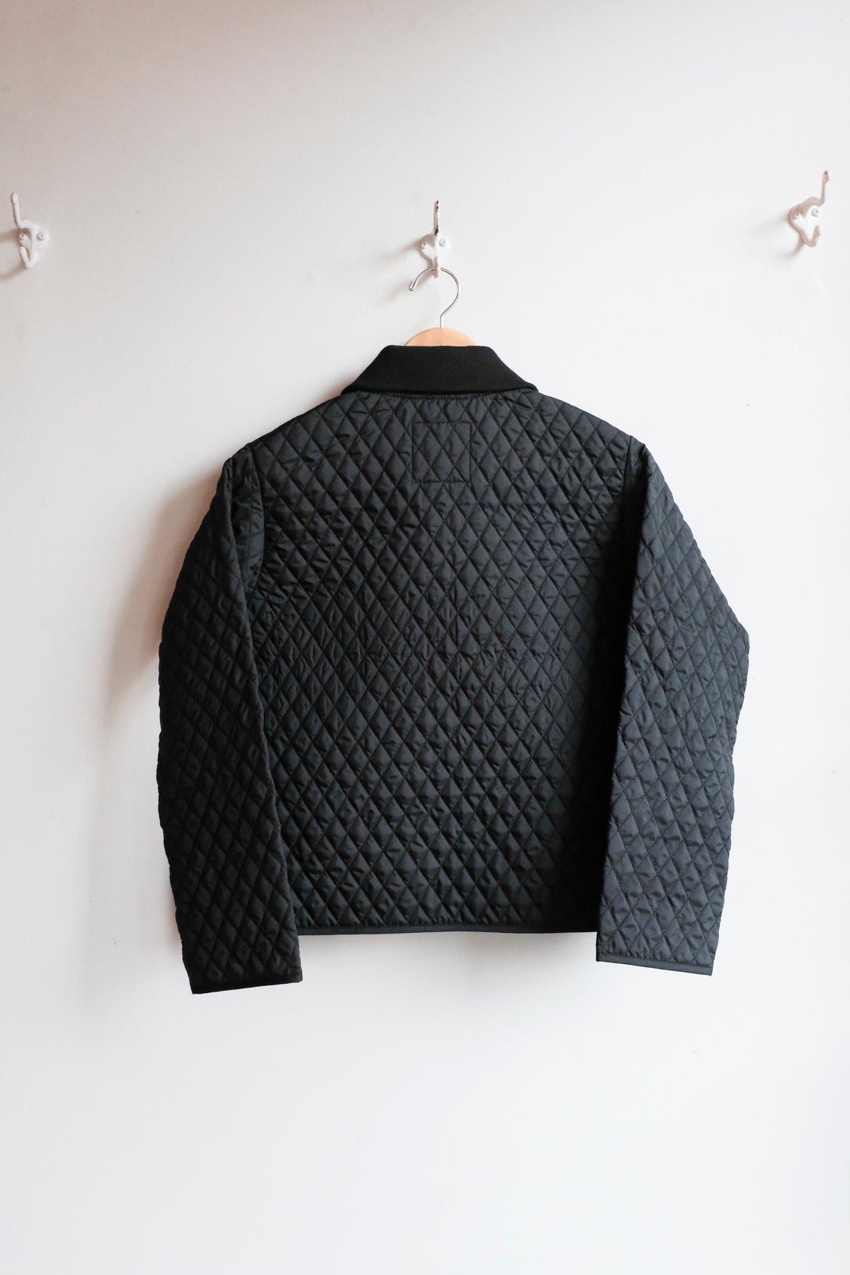 High Neck Rib Jacket - Sable Black