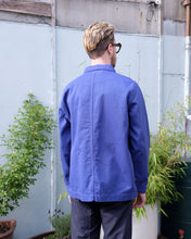 Load image into Gallery viewer, Le mont st michel - Cotton Twill Work Jacket (Men&#39;s) - Vivid Blue - back
