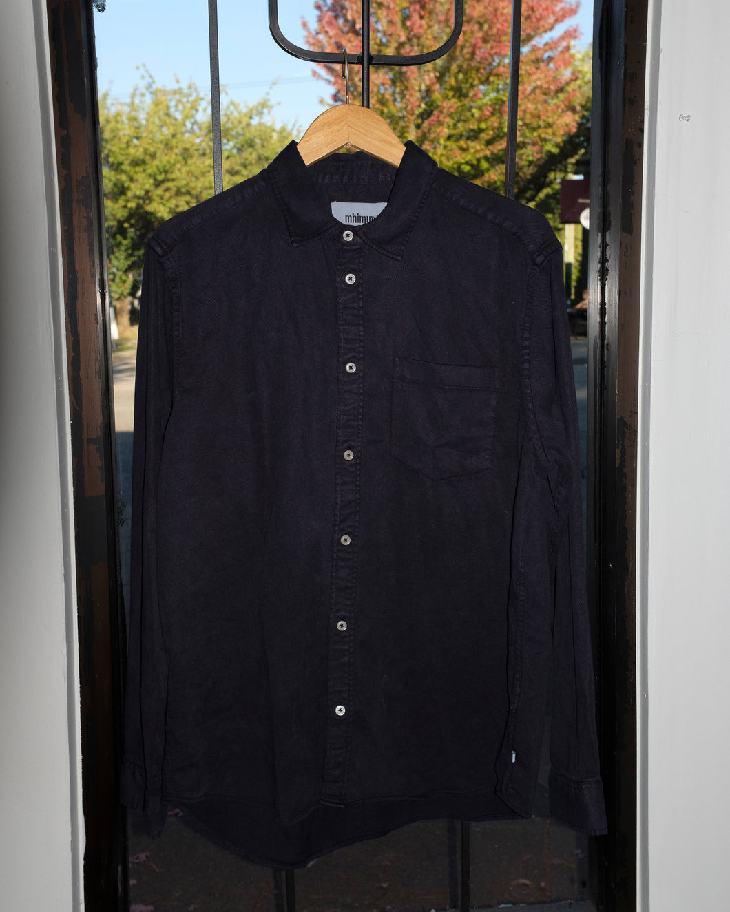 Minimum - Jack Long Sleeve Shirt - Black - flat front