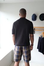 Load image into Gallery viewer, Universal works - Pleated Track Short - Check Navy/Brown - back
