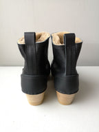 No.6 - 5" Shearling Clog Boot on Mid Heel - Ink Aviator