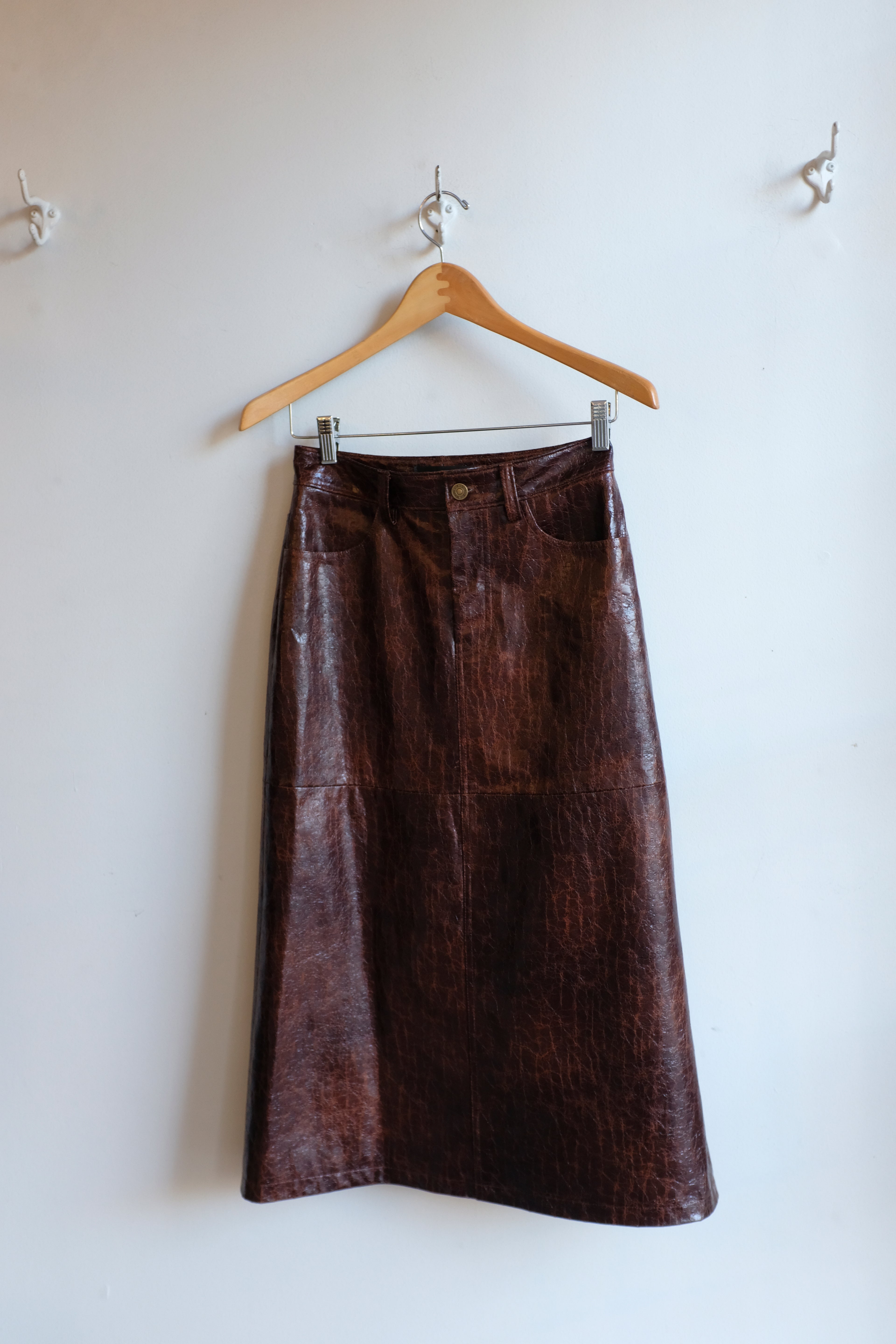 no 6 - Aimee Skirt - Brown Crackle - flat front