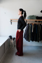 Sixtine Corduroy Trousers - Ruby