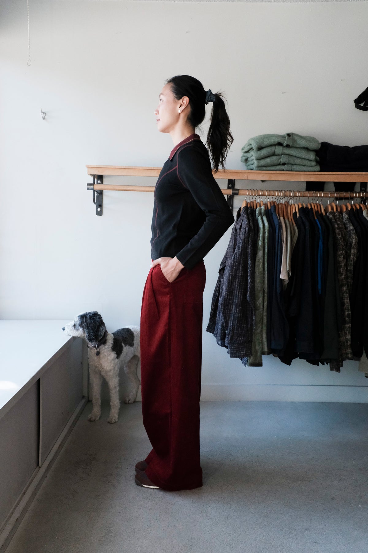 Sixtine Corduroy Trousers - Ruby