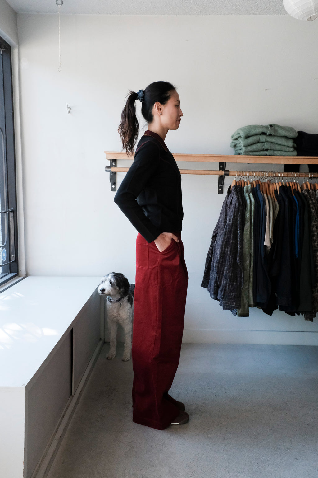 Sixtine Corduroy Trousers - Ruby