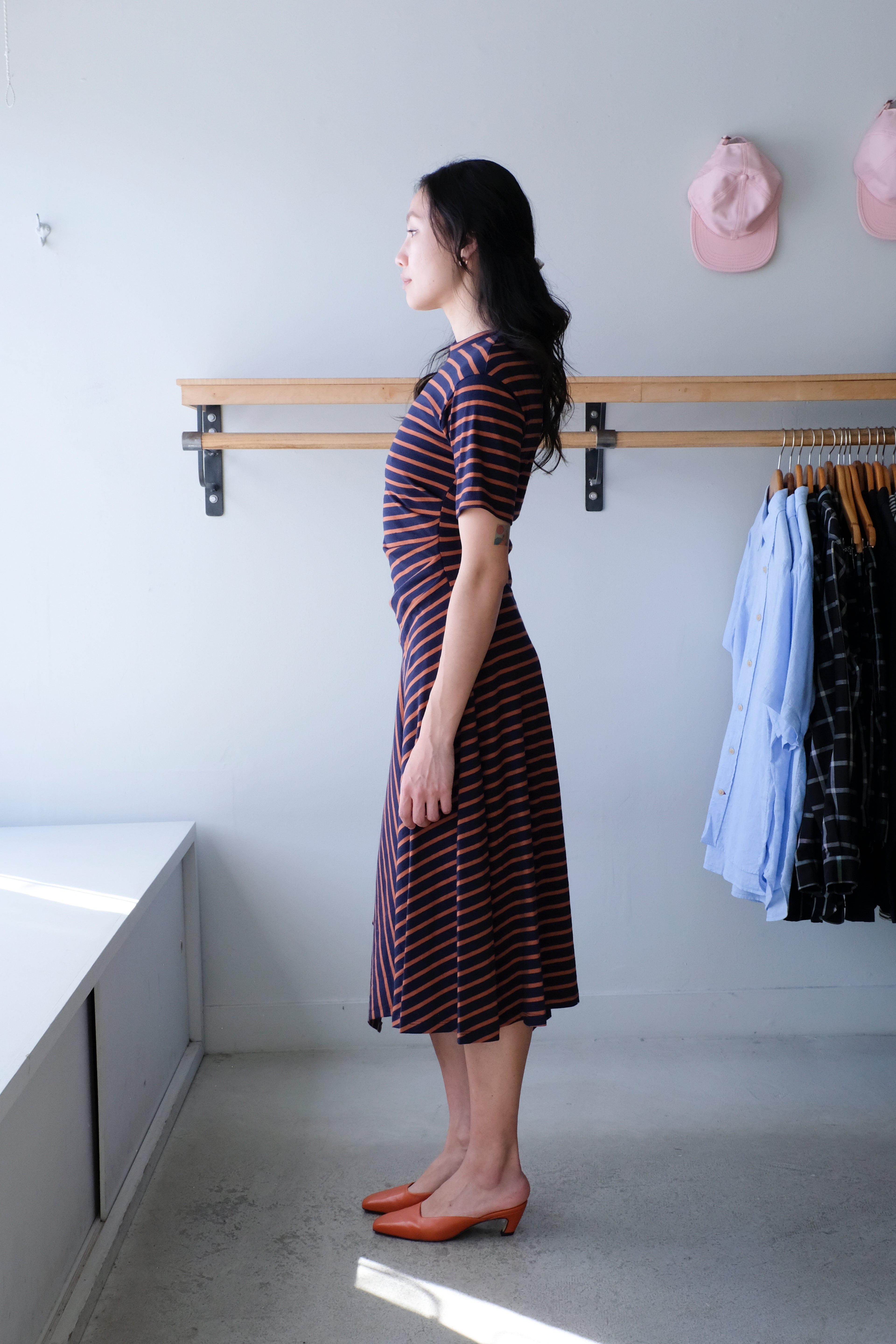 No 6 - Martine Dress - Navy Stripe - side
