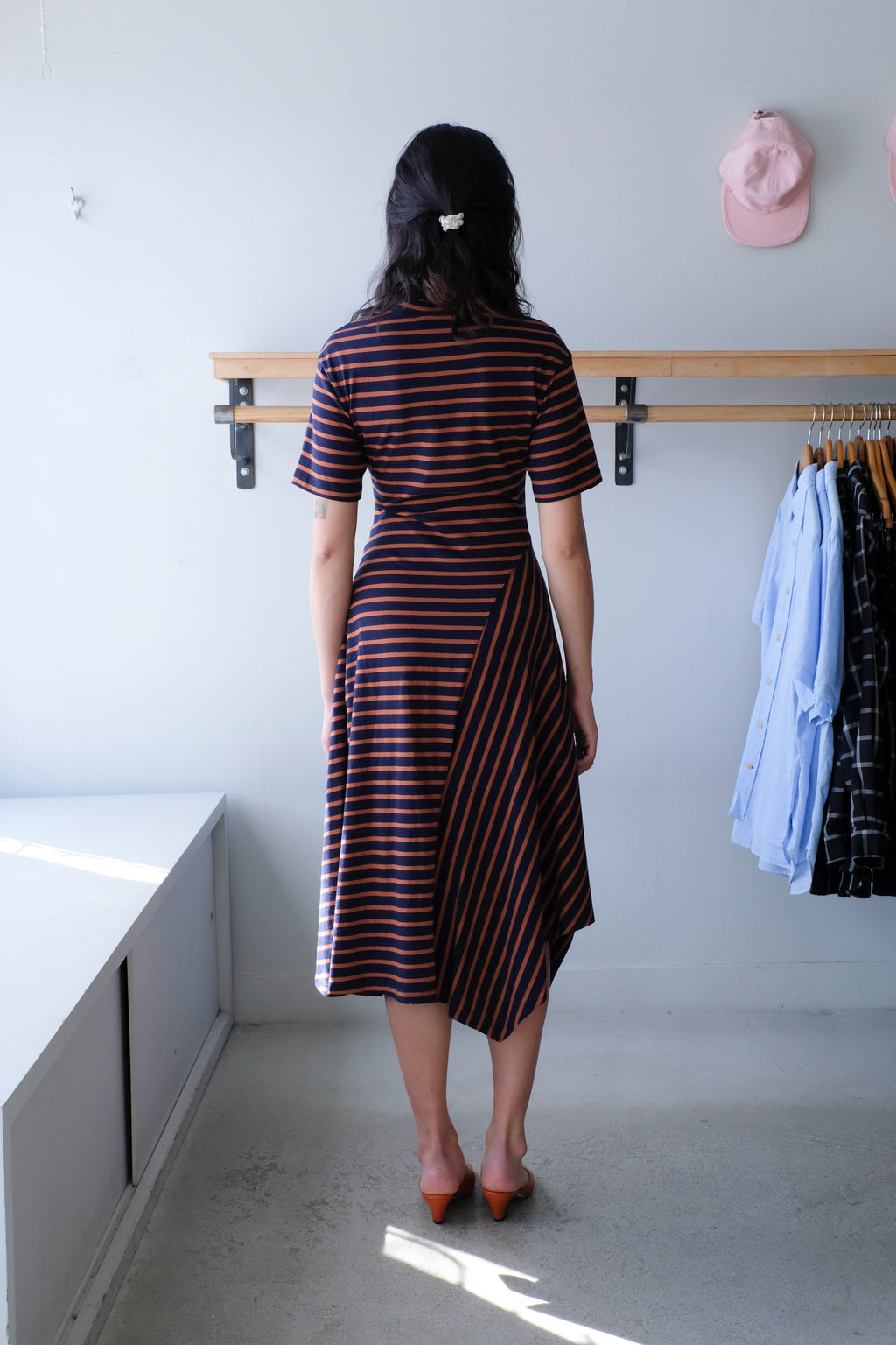 No 6 - Martine Dress - Navy Stripe - back