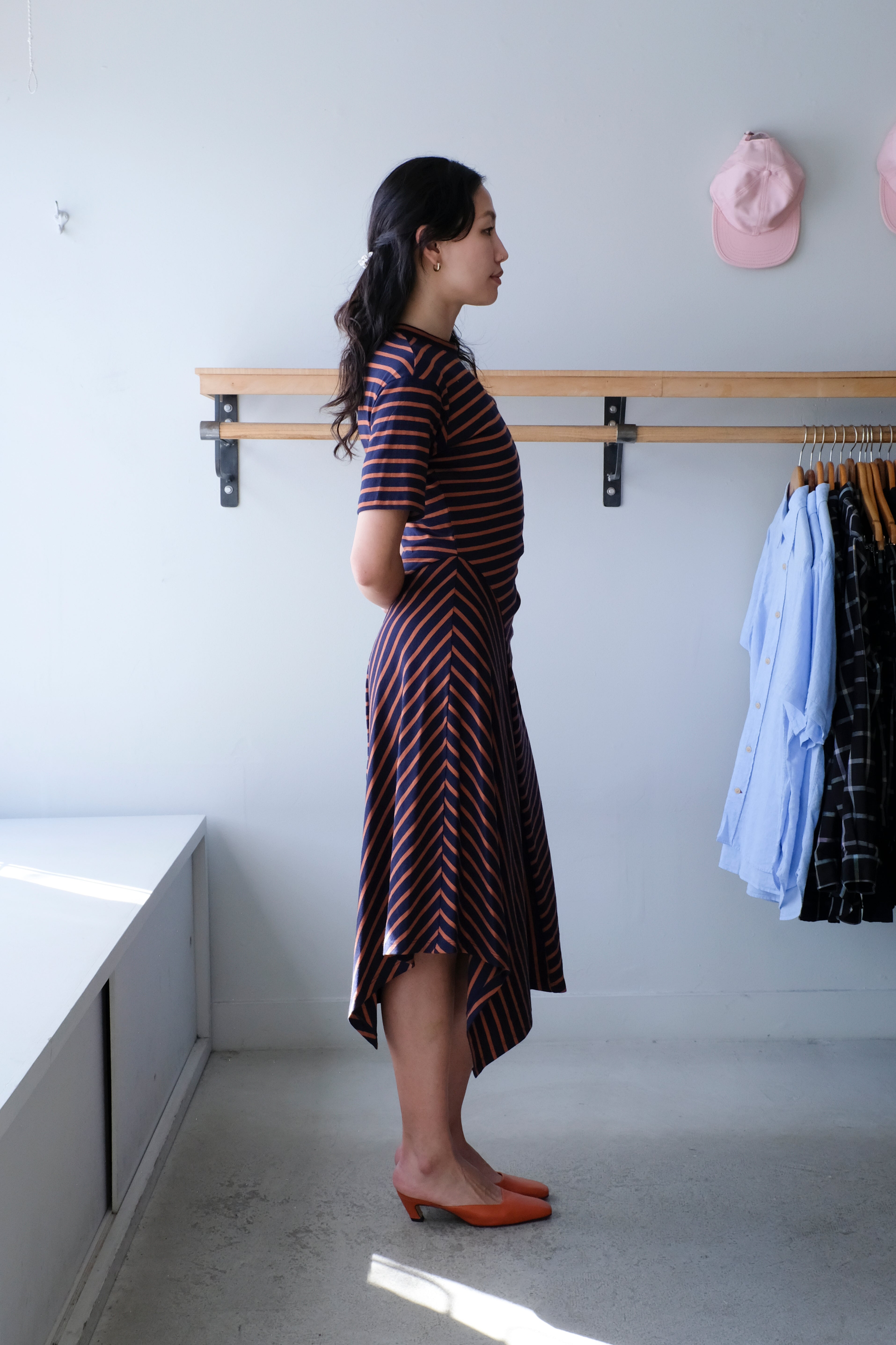 No 6 - Martine Dress - Navy Stripe - side
