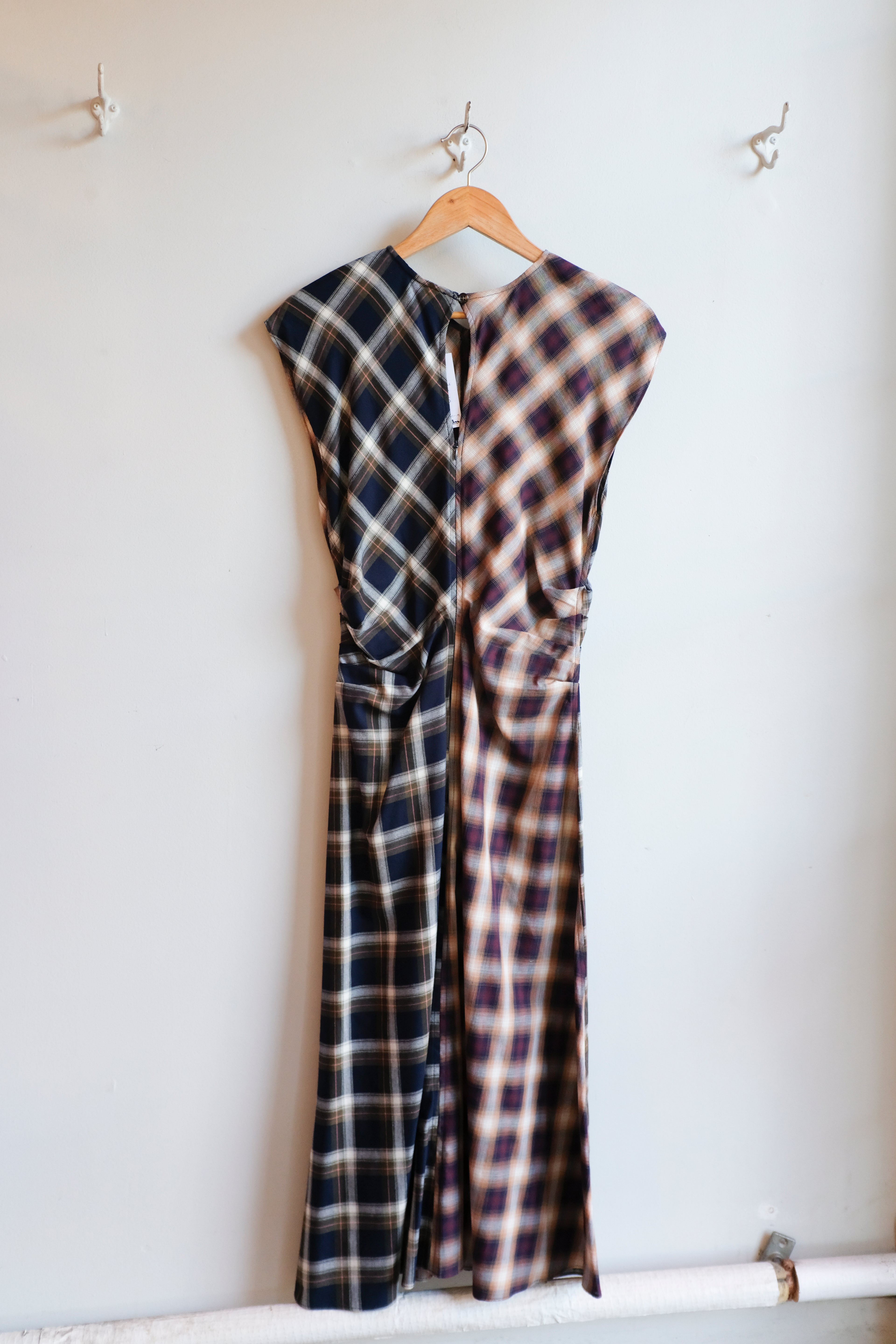 no 6 - Rochelle Dress - Mixed Plaid - flat back