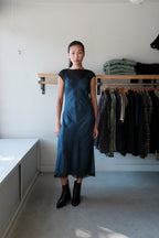 Yasmin Dress - Navy Crinkle