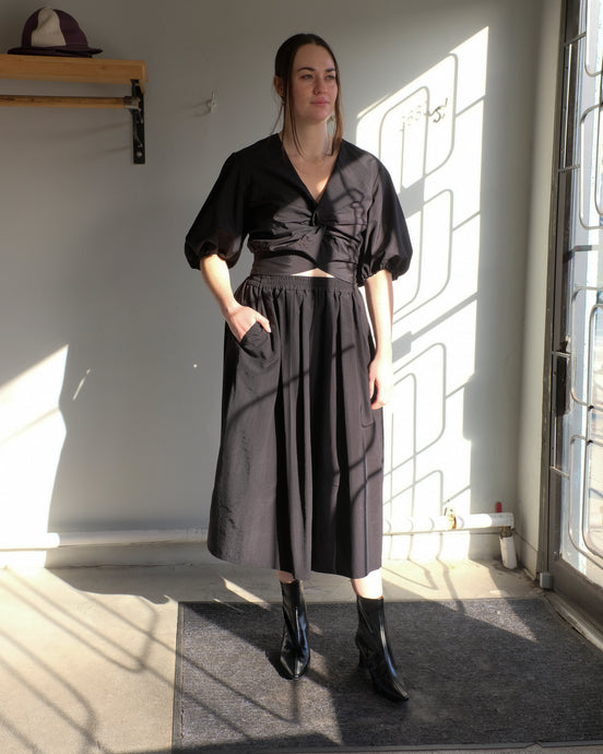 no6 - Mel Skirt - Black/Black - front