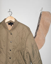 Load image into Gallery viewer, No.6 - Landmark Jacket - Army - flat detail - removable shearling collar
