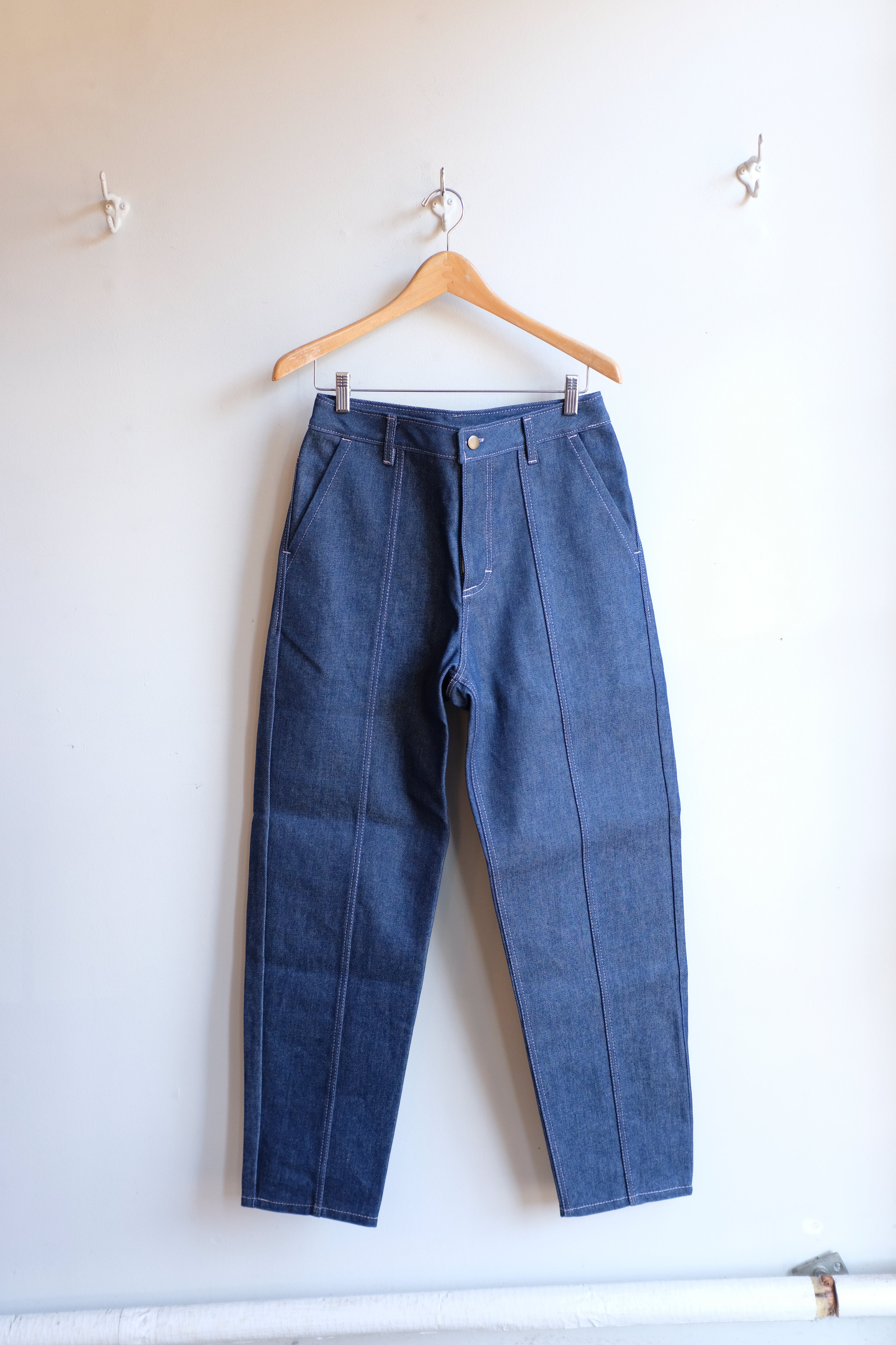 old fashion standard - fancy pants - indigo denim - flat front