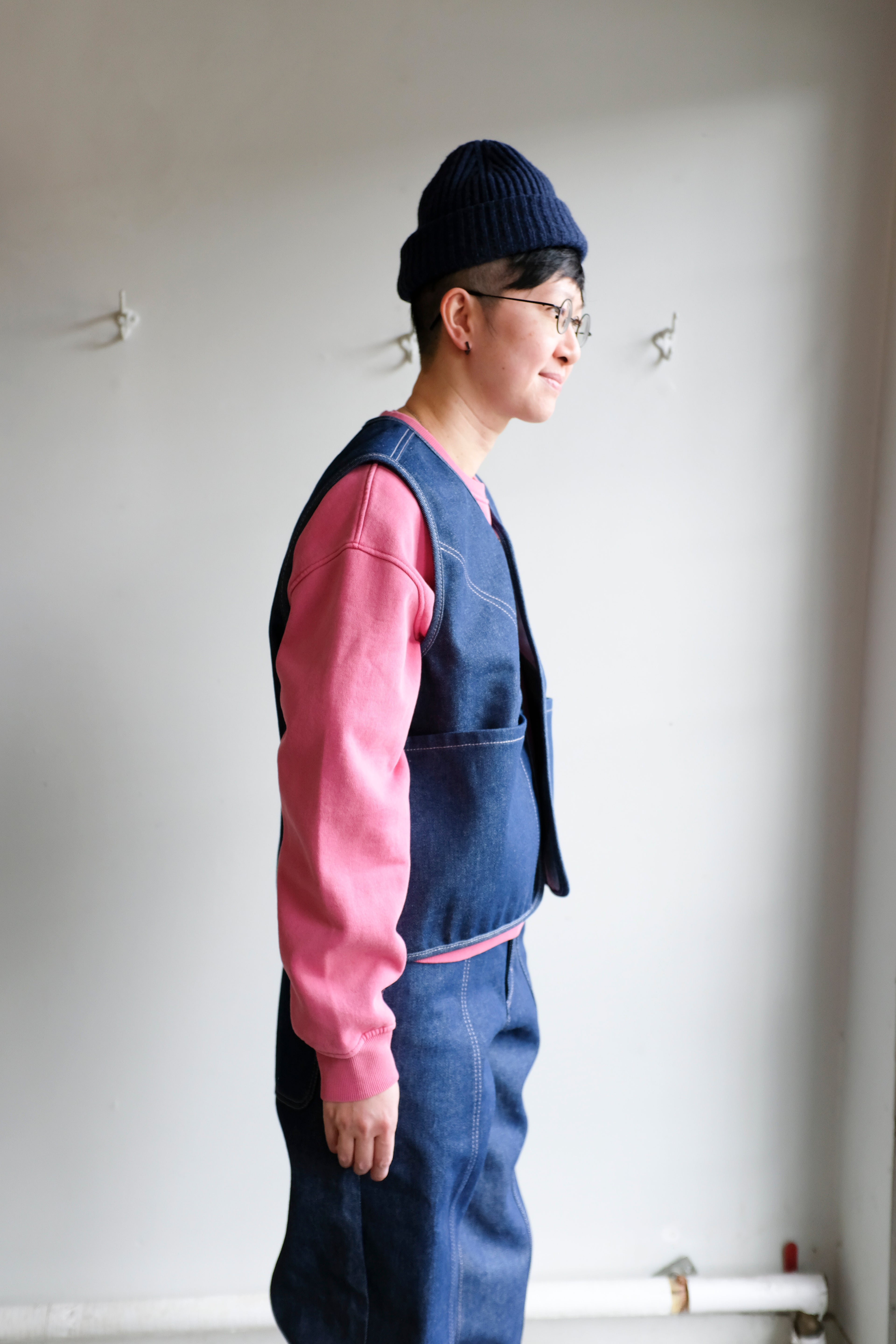 Old Fashioned Standards - Y Vest - Dark Denim - side