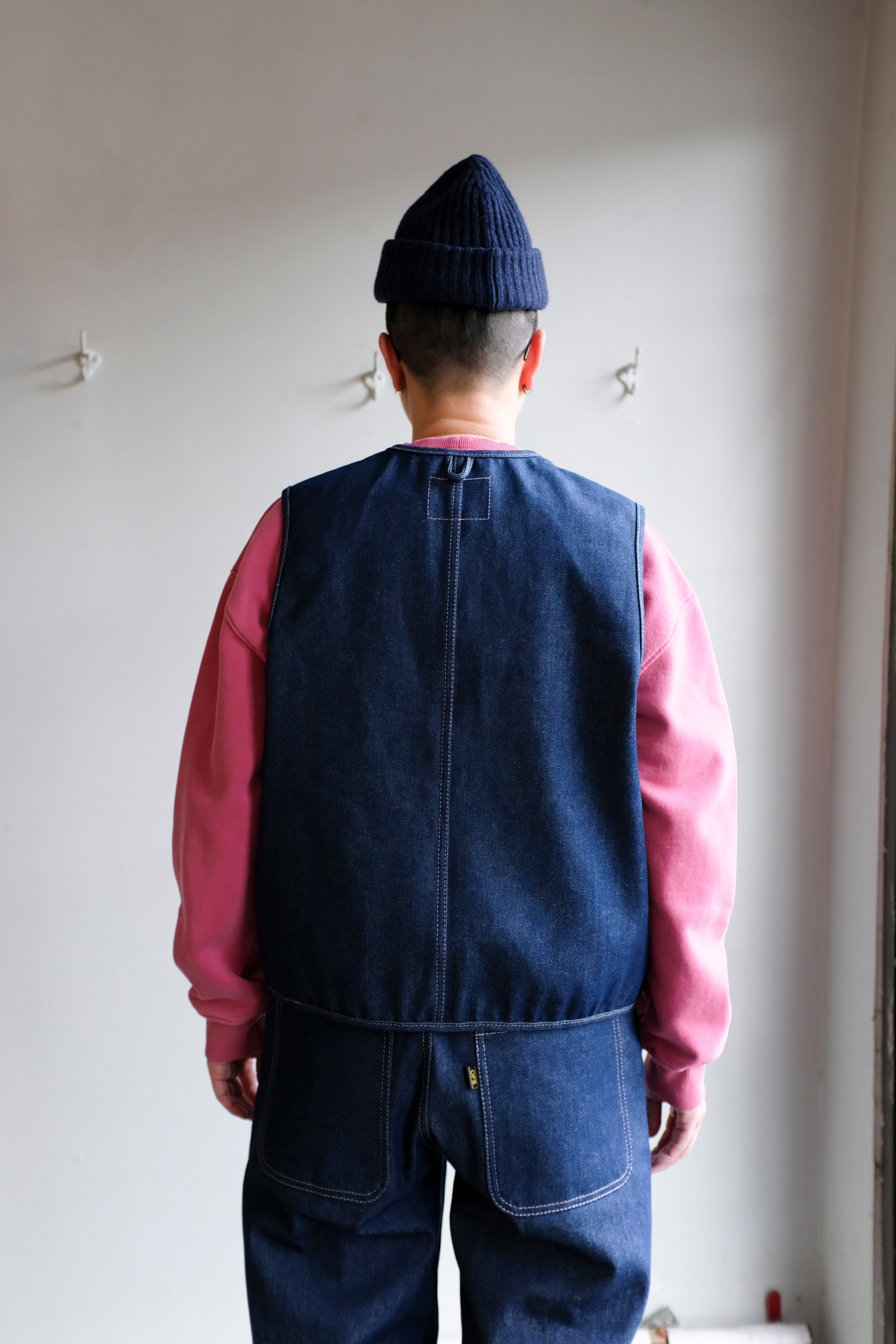 Old Fashioned Standards - Y Vest - Dark Denim - back