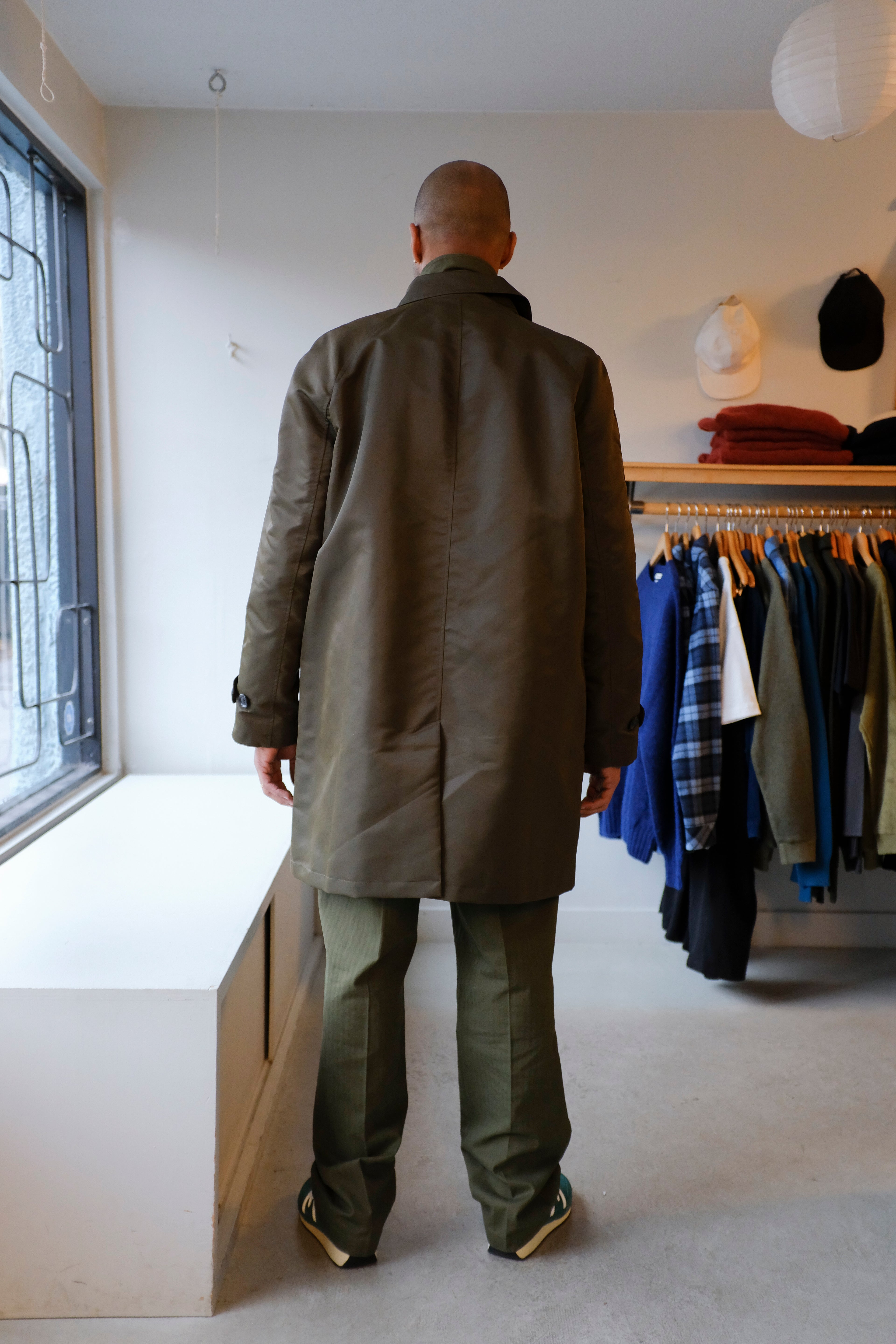 Universal Works - Arnold Raincoat - Green (Foster) - back