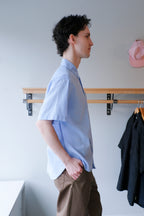 Oliver Spencer - Atlanta Short Sleeve Shirt - Blue (Perkins) - side
