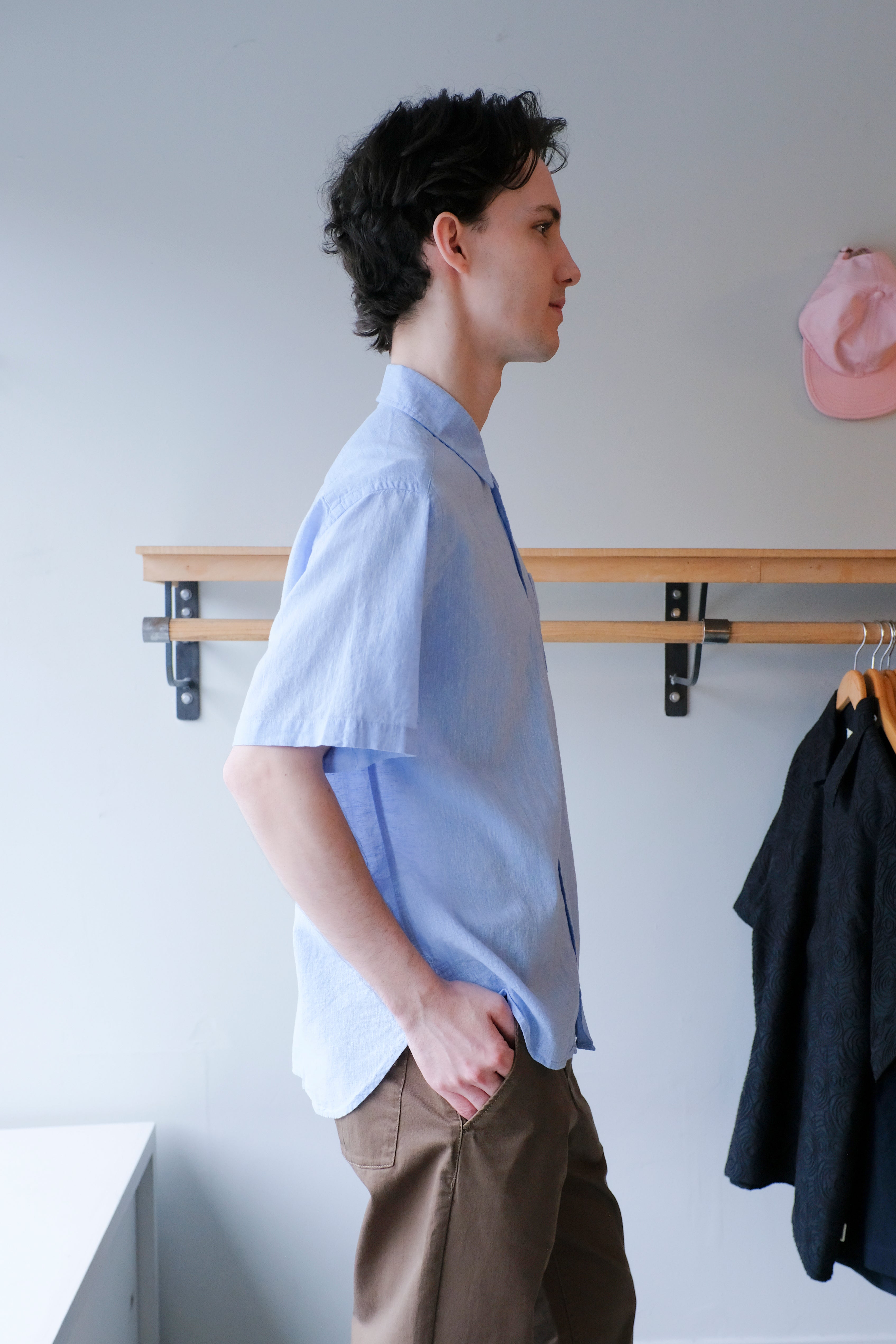 Oliver Spencer - Atlanta Short Sleeve Shirt - Blue (Perkins) - side